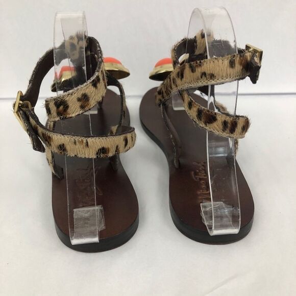 Miss Trish Embellished Calf Hair Leather Sandals - Picture 4 of 5